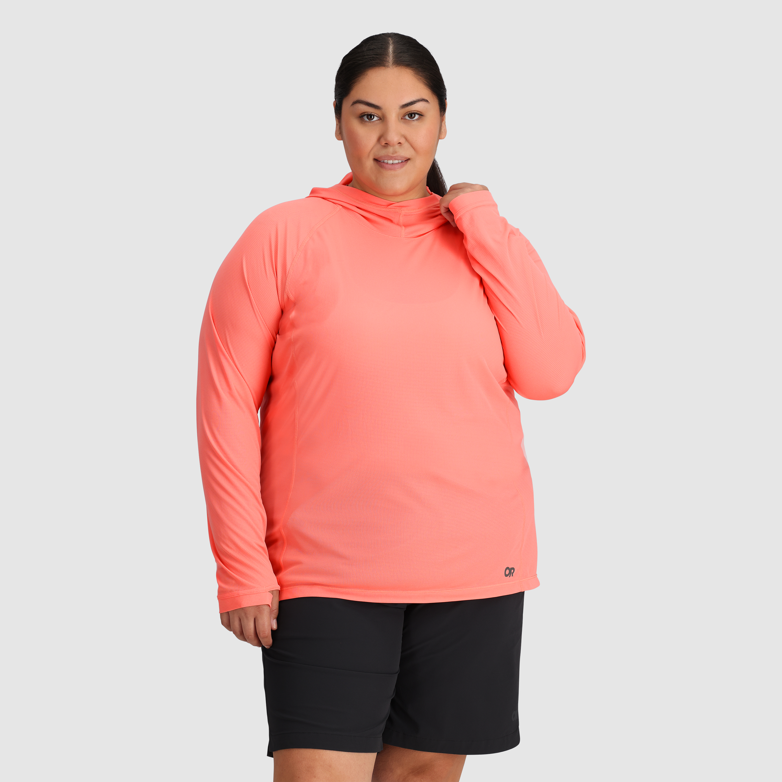 Plus size hoodie with thumb holes clearance
