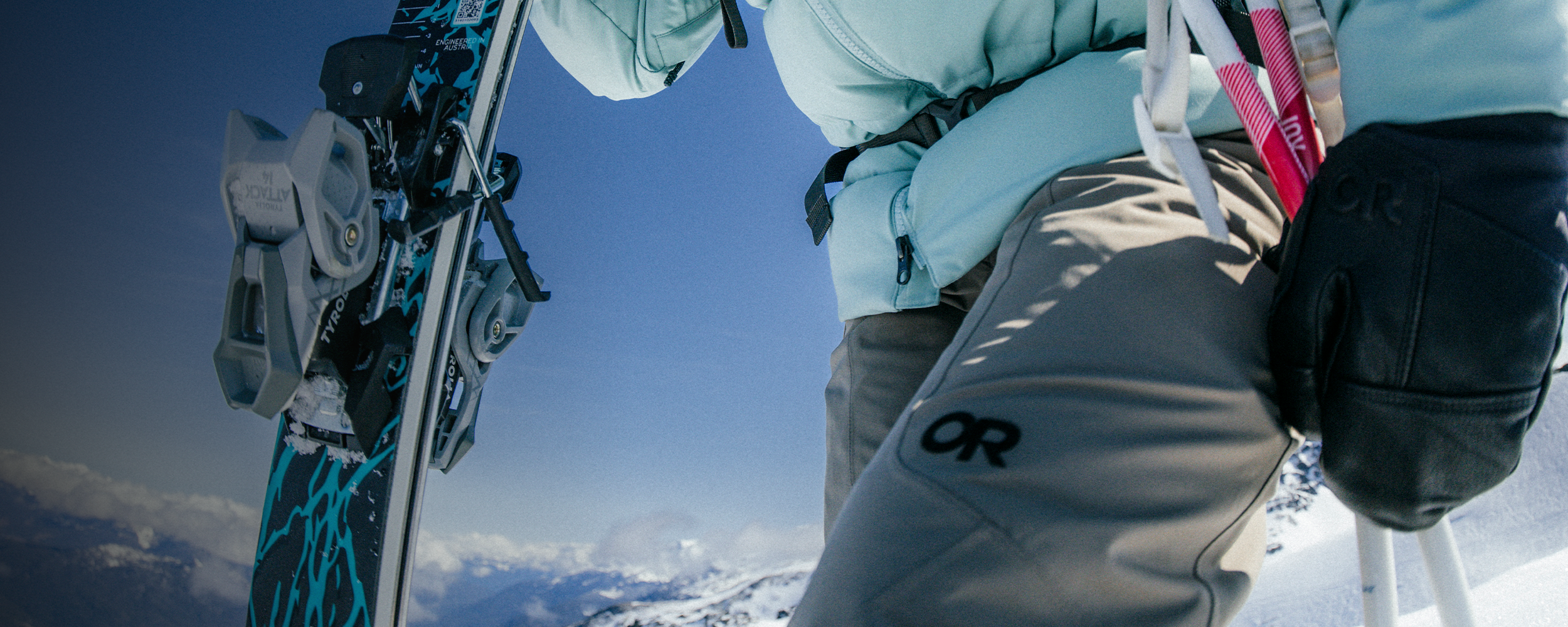 A woman heads out on a twilight ski tour.