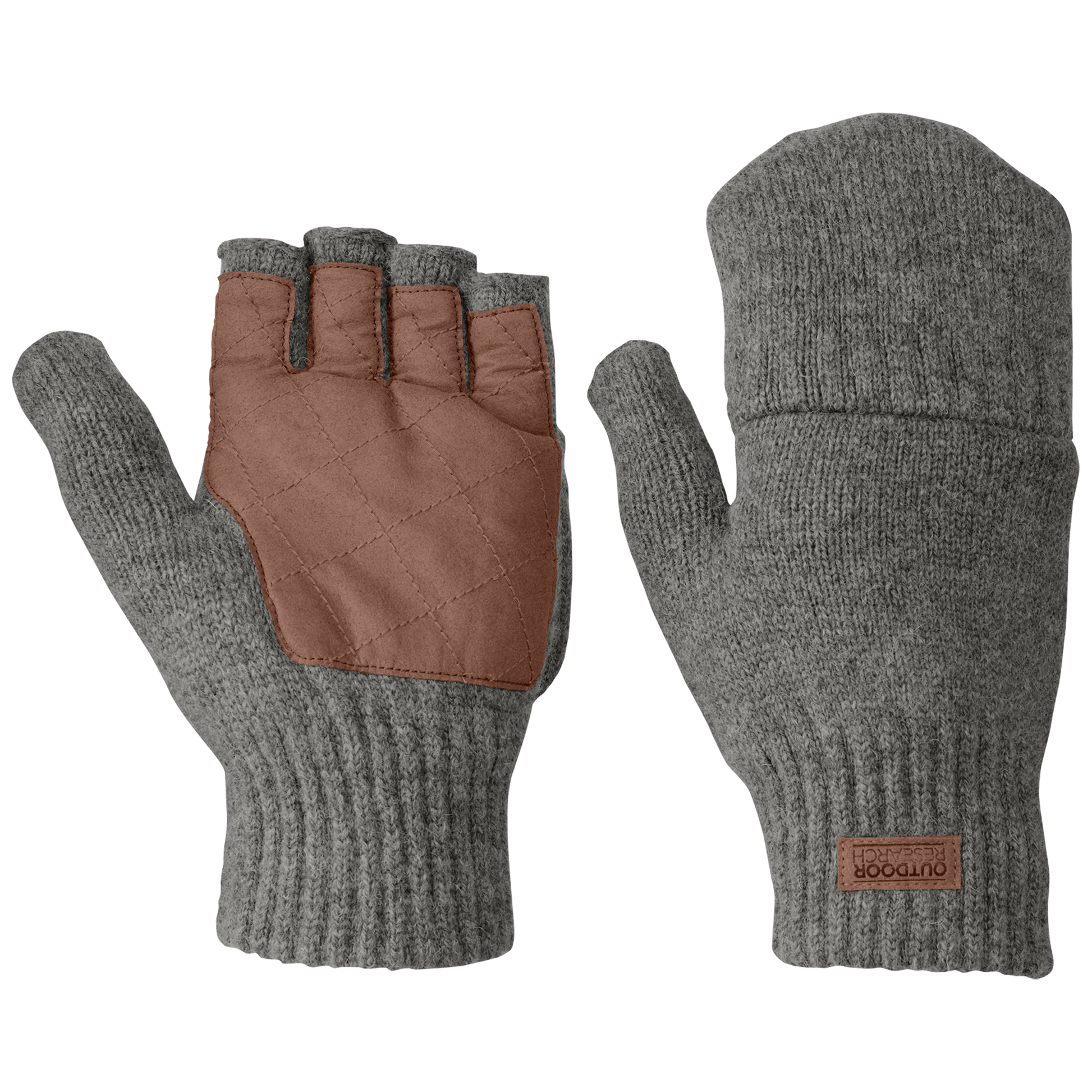 Outdoor Research Men's Lost Coast Fingerless Mitts - Pewter, XL