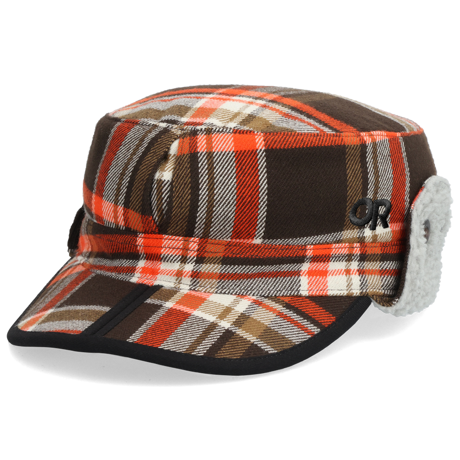 Red plaid hat with ear flaps shop