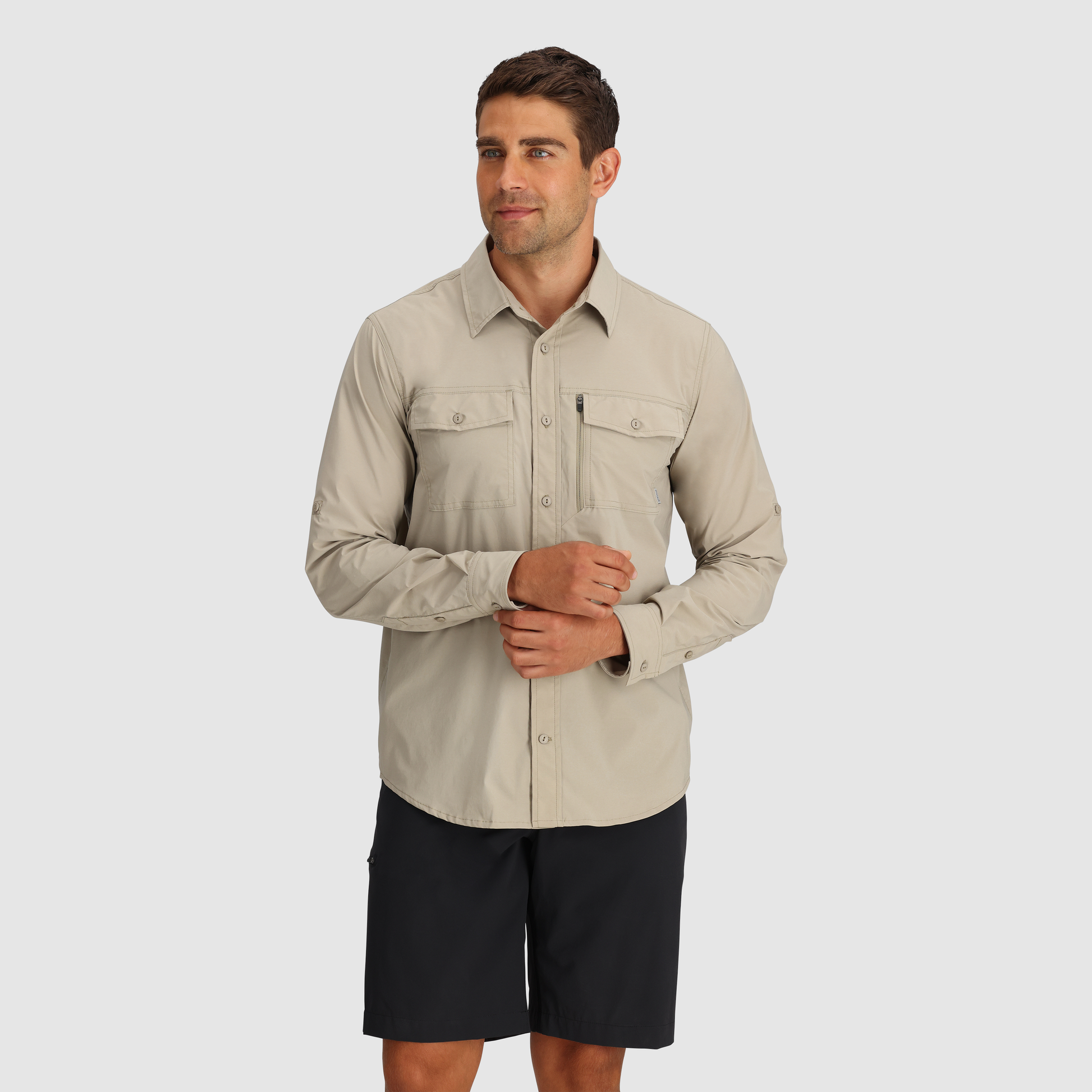 Hiking Sun Protection Shirts for Men，Long Sleeve Shirt Outdoor Lightweight  Quick Dry Fishing Shirts,5046 Khaki XL : : Fashion