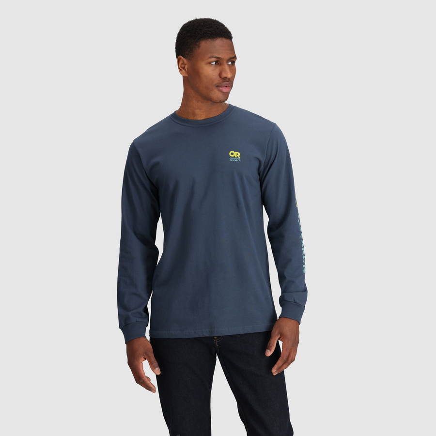 Outdoor Research Lockup Chest Logo Long Sleeve T-Shirt Charcoal / Topaz L