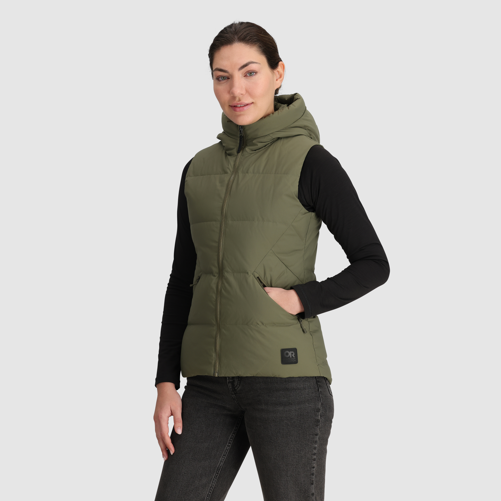 Women's Coze Hooded Down Vest Outdoor Research - Main Image